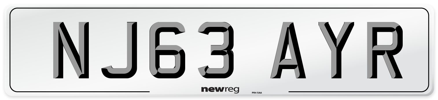 NJ63 AYR Number Plate from New Reg